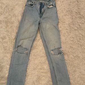 Abercrombie & Fitch Blue Straight Leg Crossover Jeans